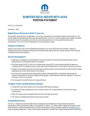 Fascia Repair with ADAS